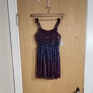 Zhenzi Kids Dress in Purple and Blue